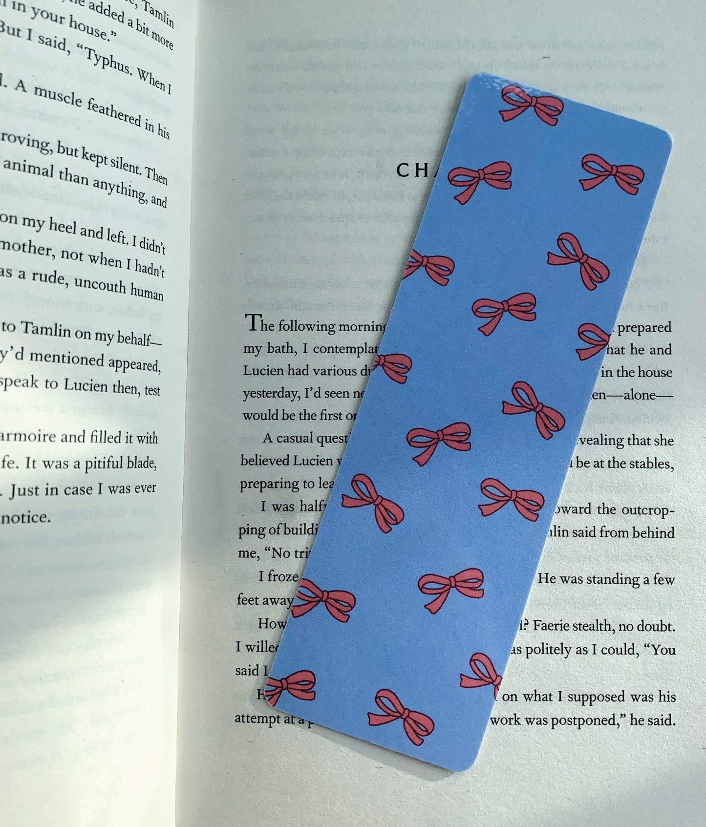 Blue Bow Bookmark
