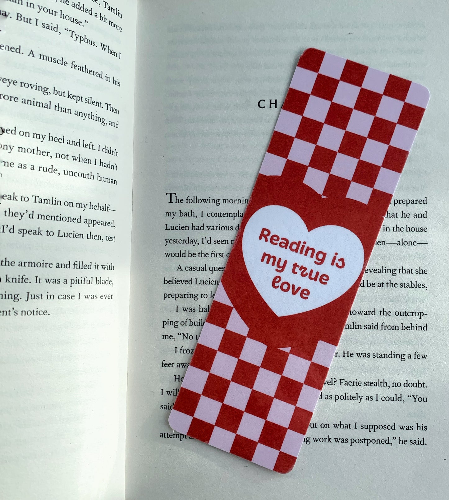 Red Reading true love Bookmark