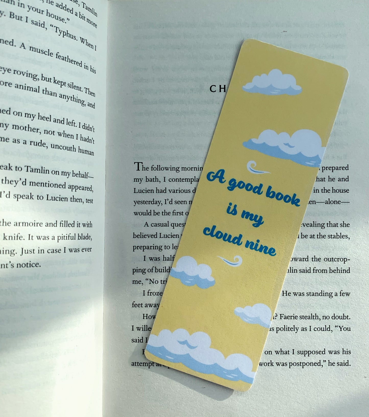 Yellow Cloud nine bookmark