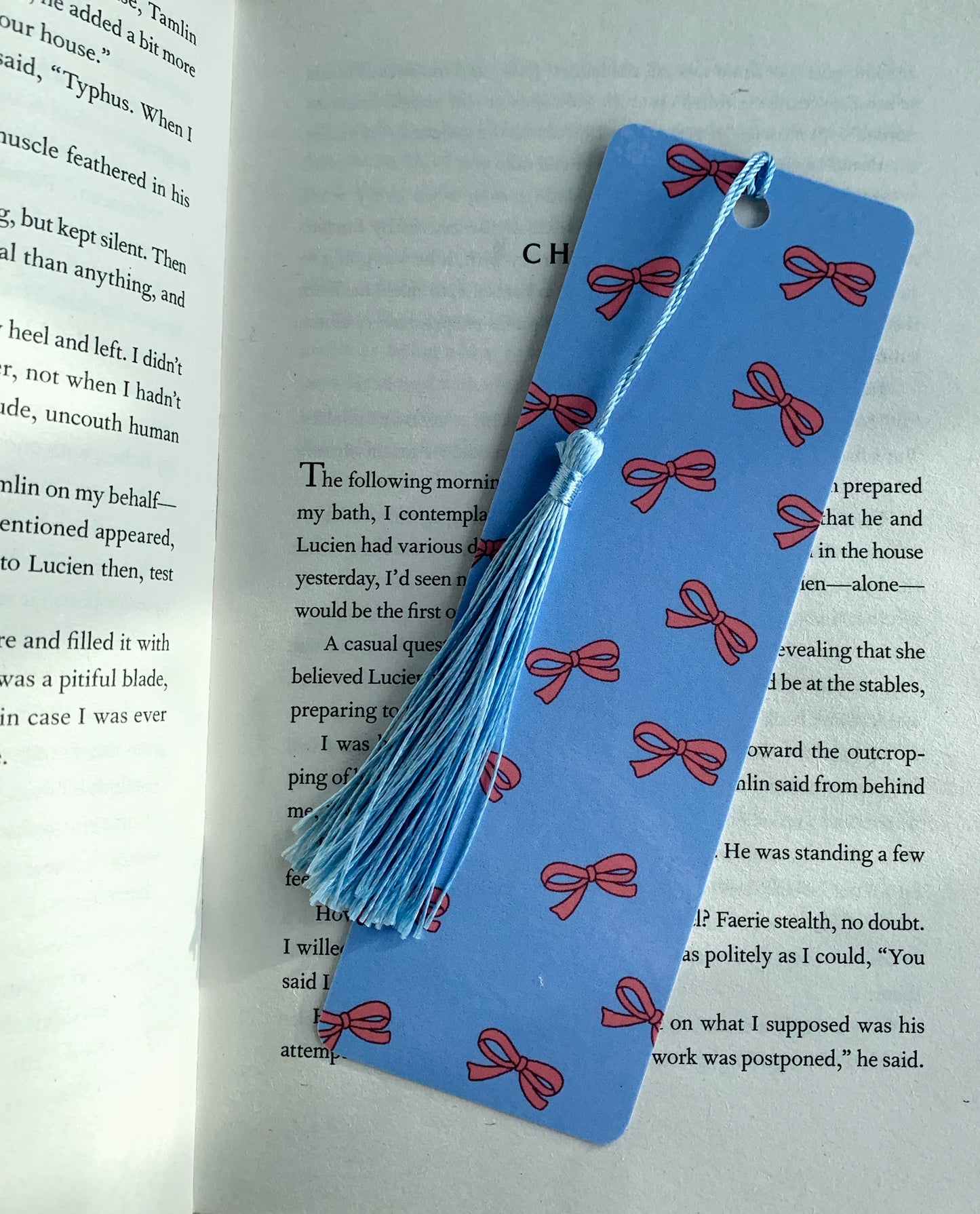 Blue Bow Bookmark