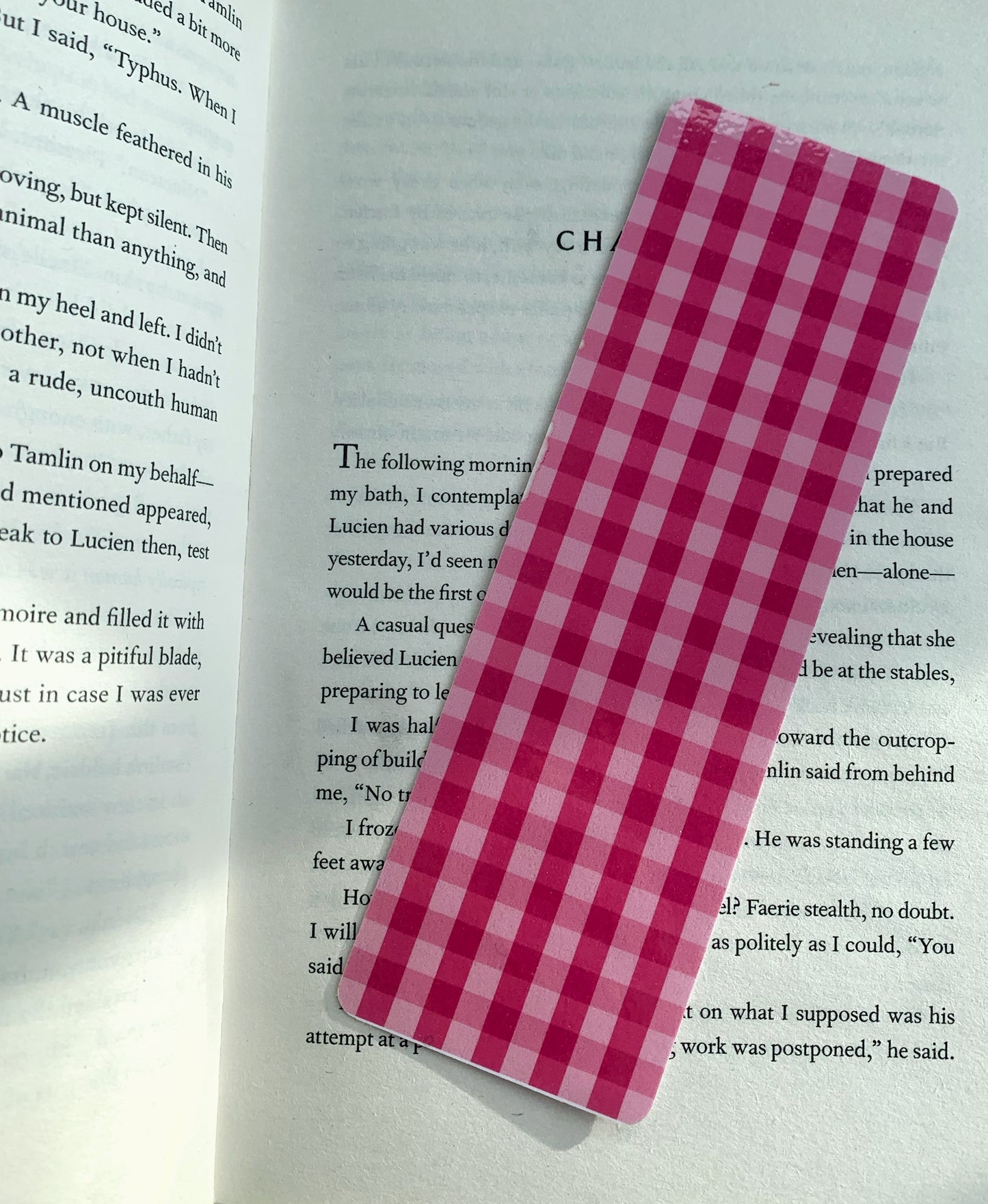 Pink Gingham bookmark