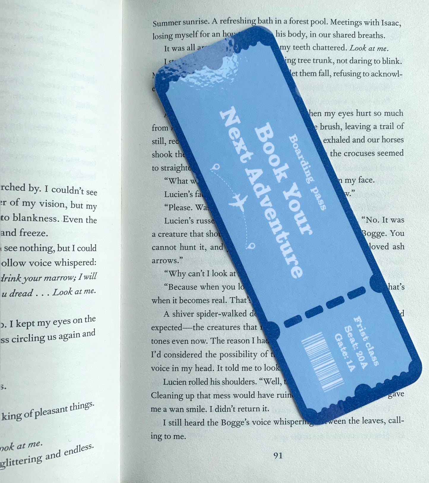 Blue boarding pass Bookmark