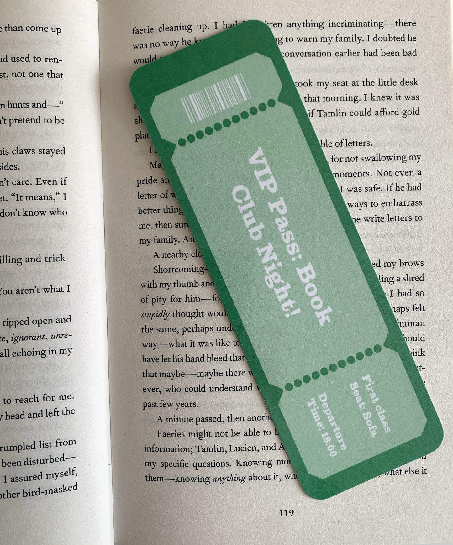 Green Book Club pass Bookmark