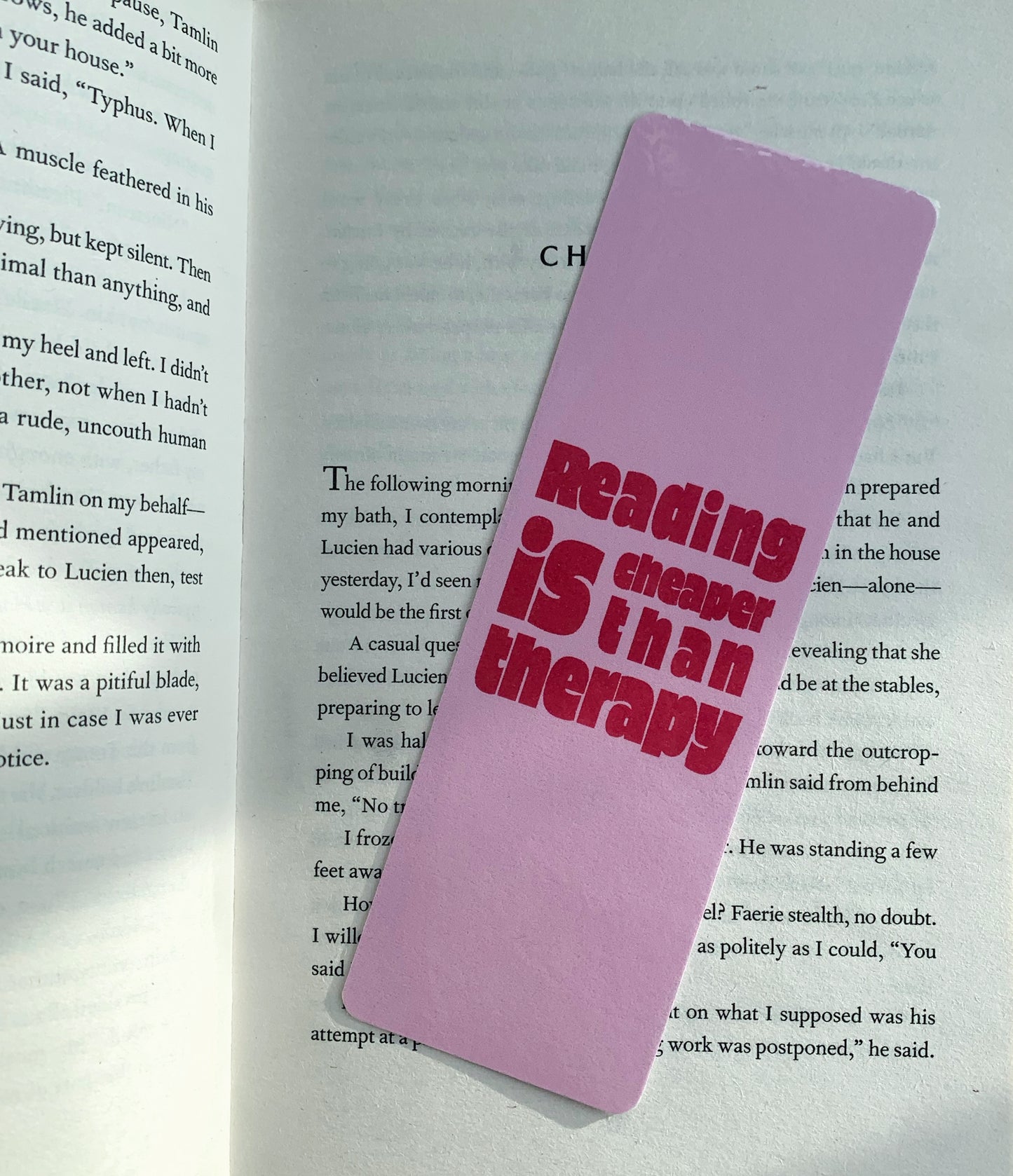 Pink cheaper than therapy bookmark
