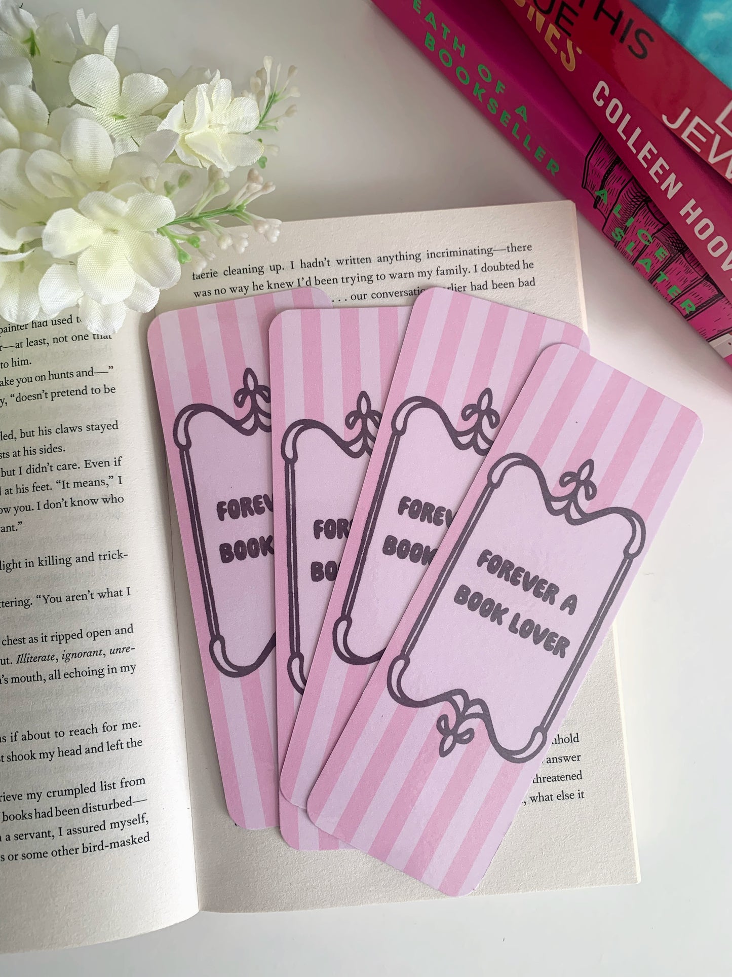 Pink Forever a book lover bookmark