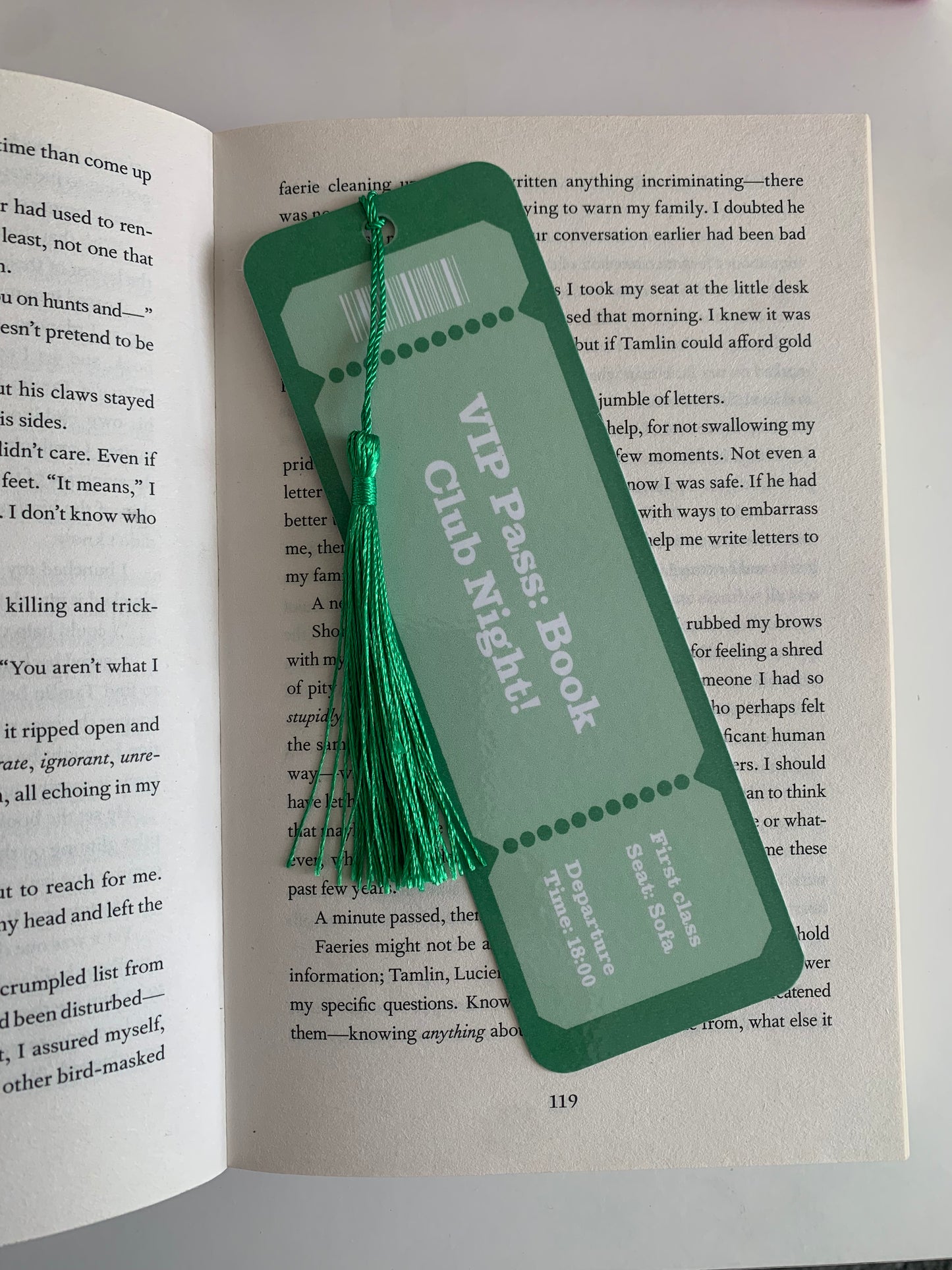 Green Book Club pass Bookmark