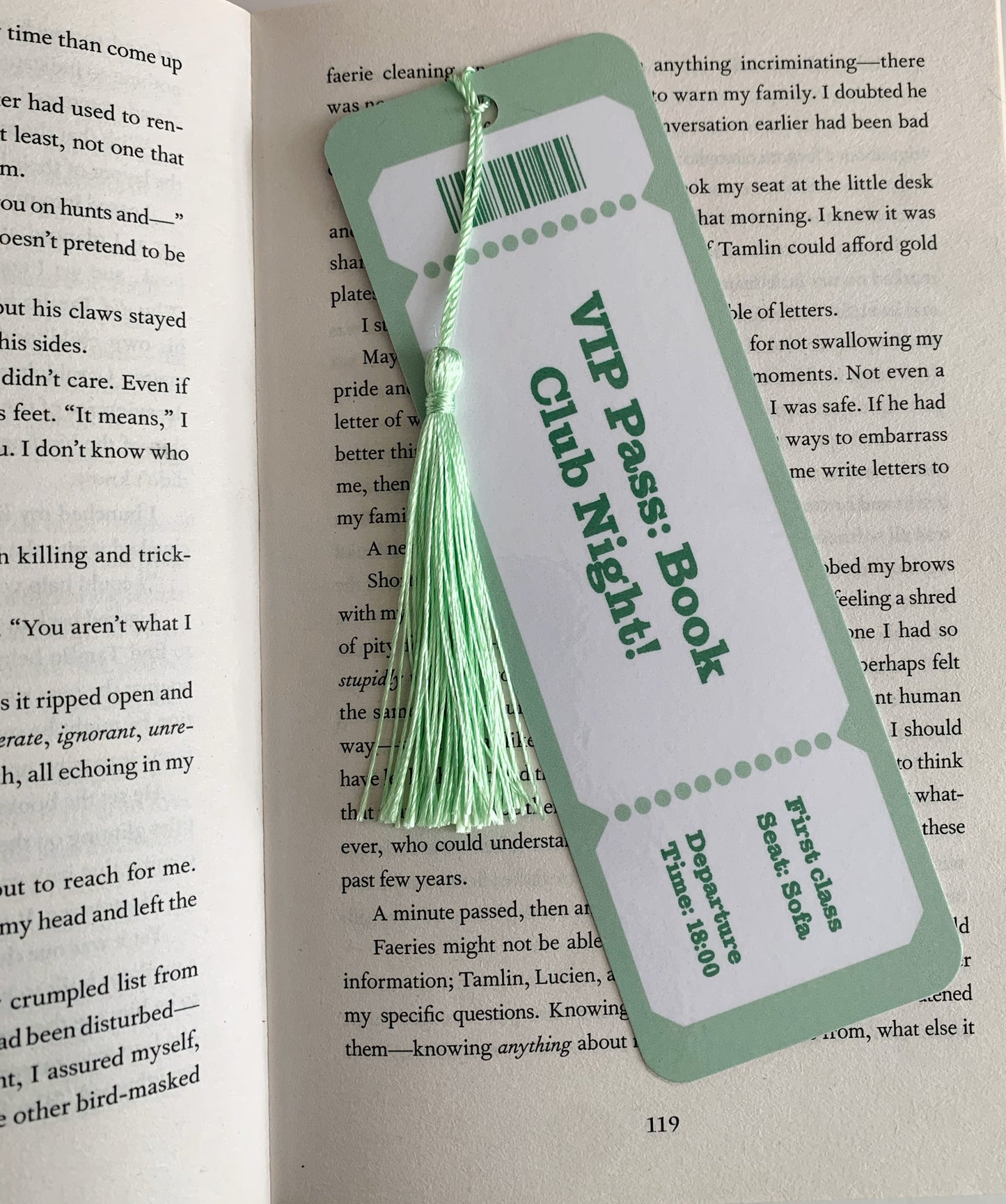 Green Book Club pass Bookmark