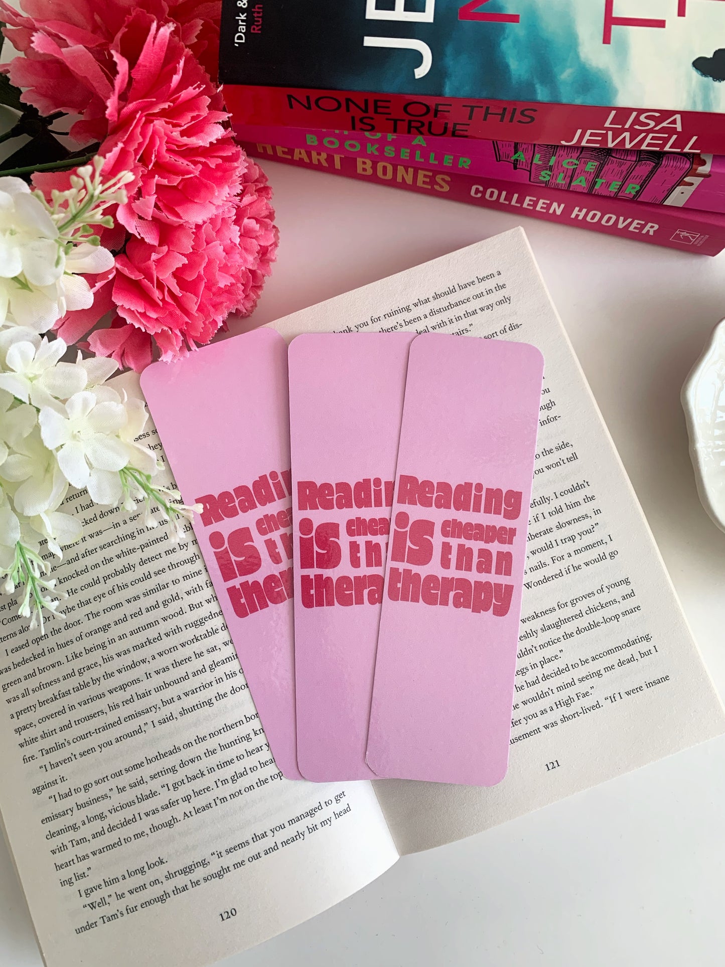 Pink cheaper than therapy bookmark