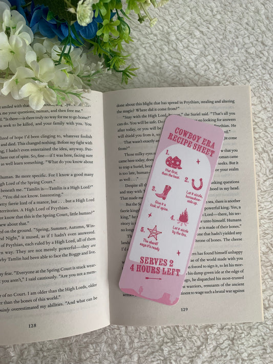 Cowboy Recipe Sheet bookmark