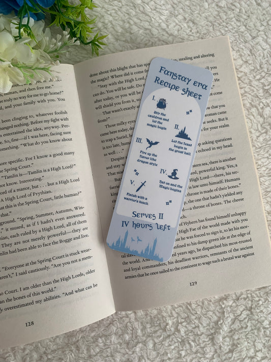 Fantasy Recipe Sheet bookmark