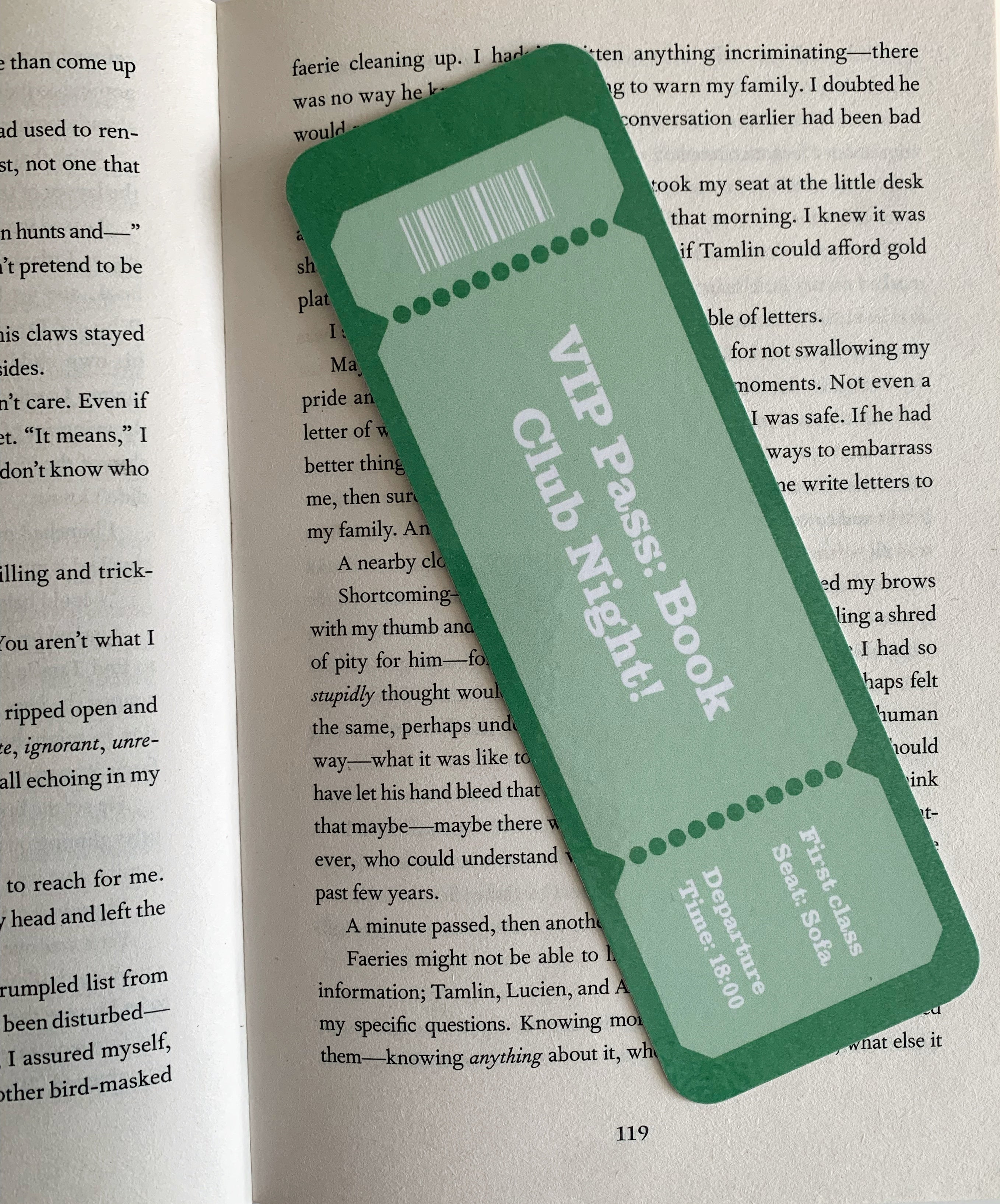 Green Book Club pass Bookmark