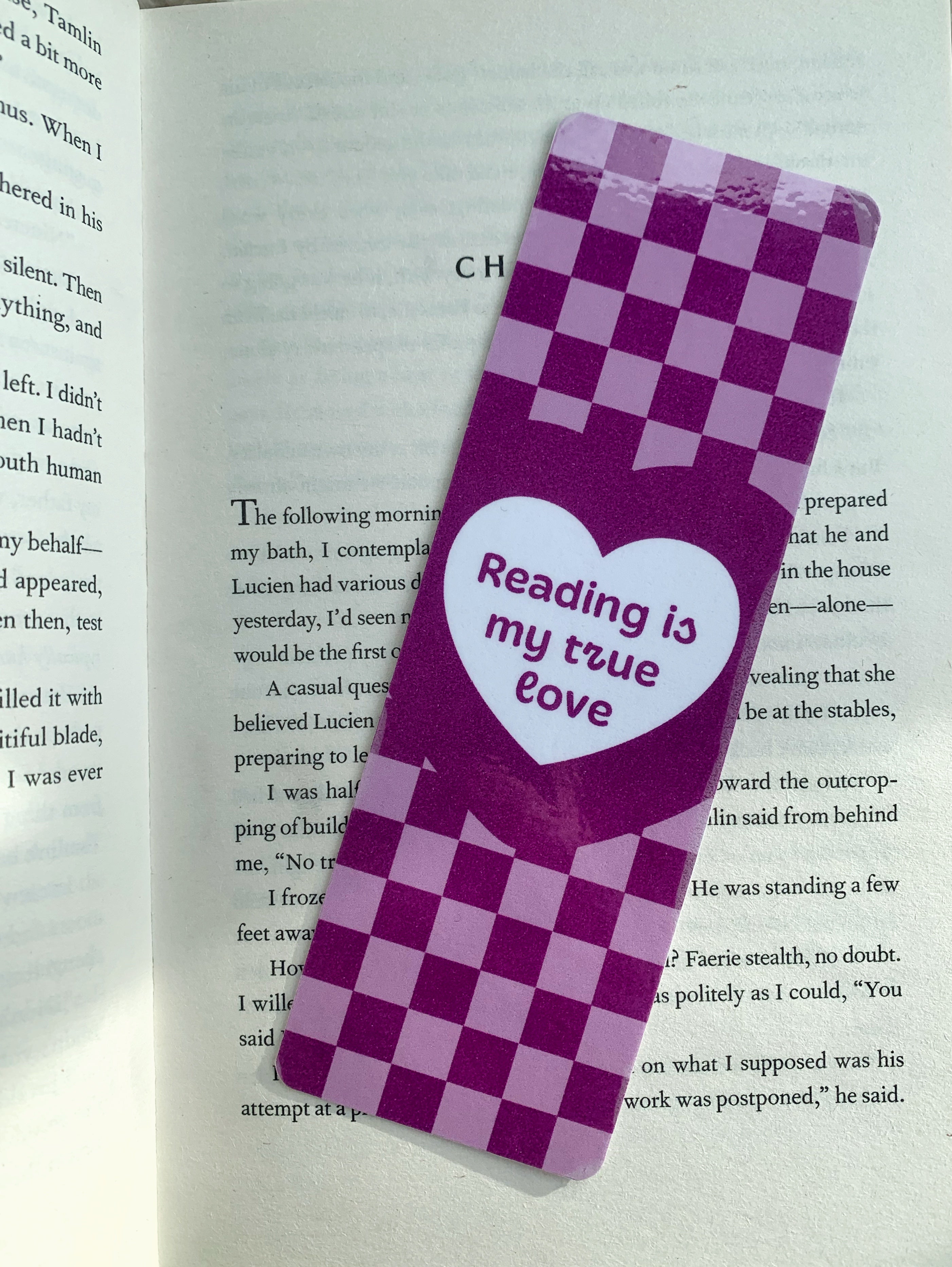 Red Reading true love Bookmark