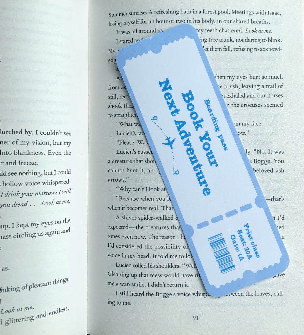 Blue boarding pass Bookmark