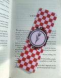Red checkered flower frame bookmark
