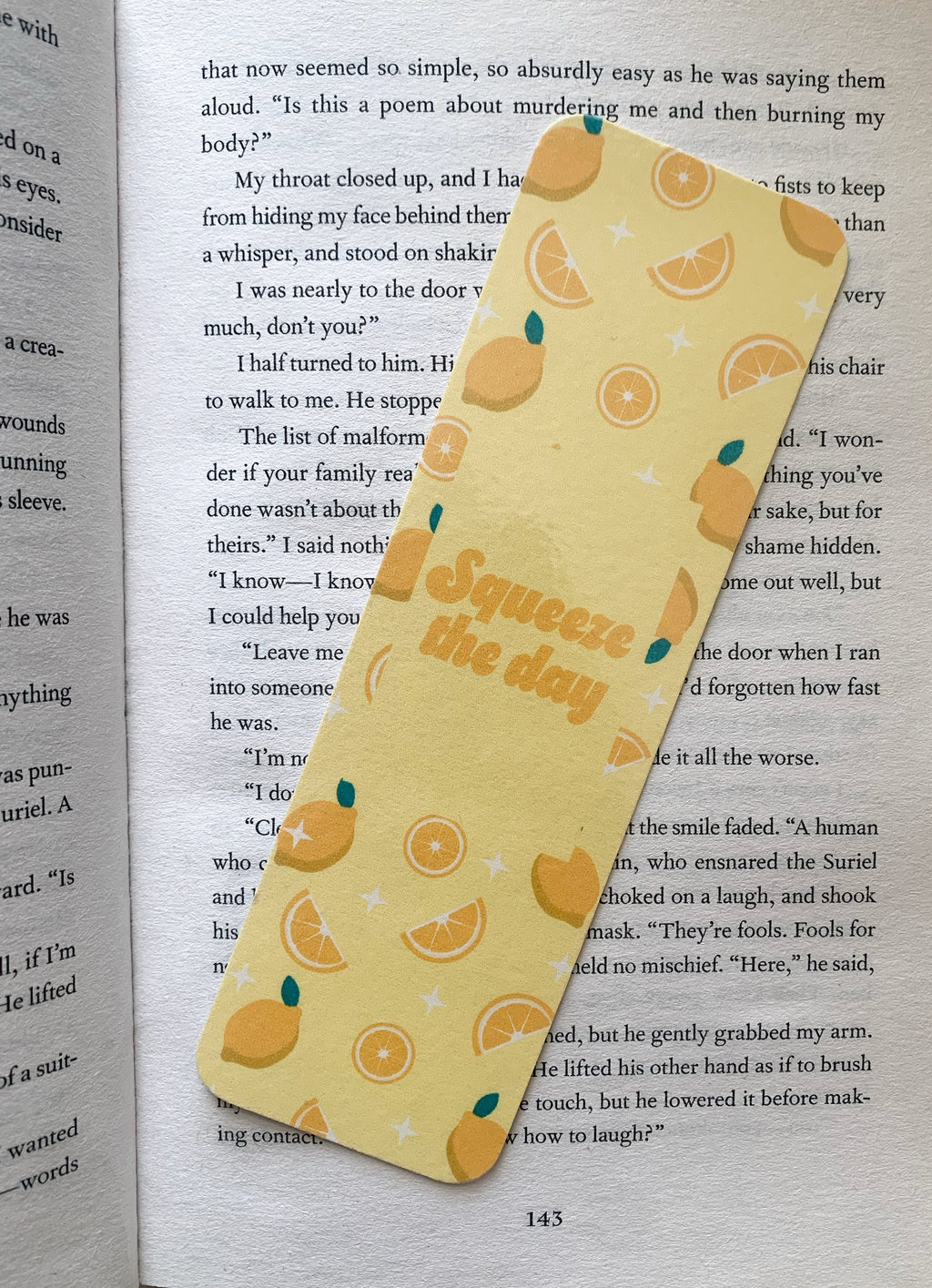 Squeeze the day bookmark