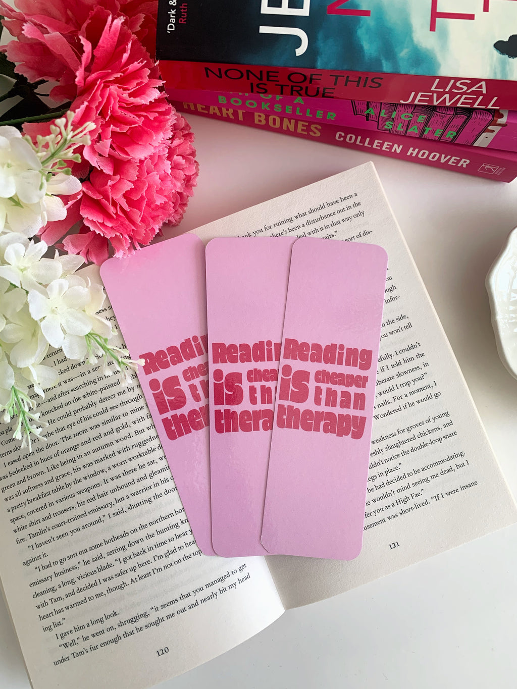 Pink cheaper than therapy bookmark